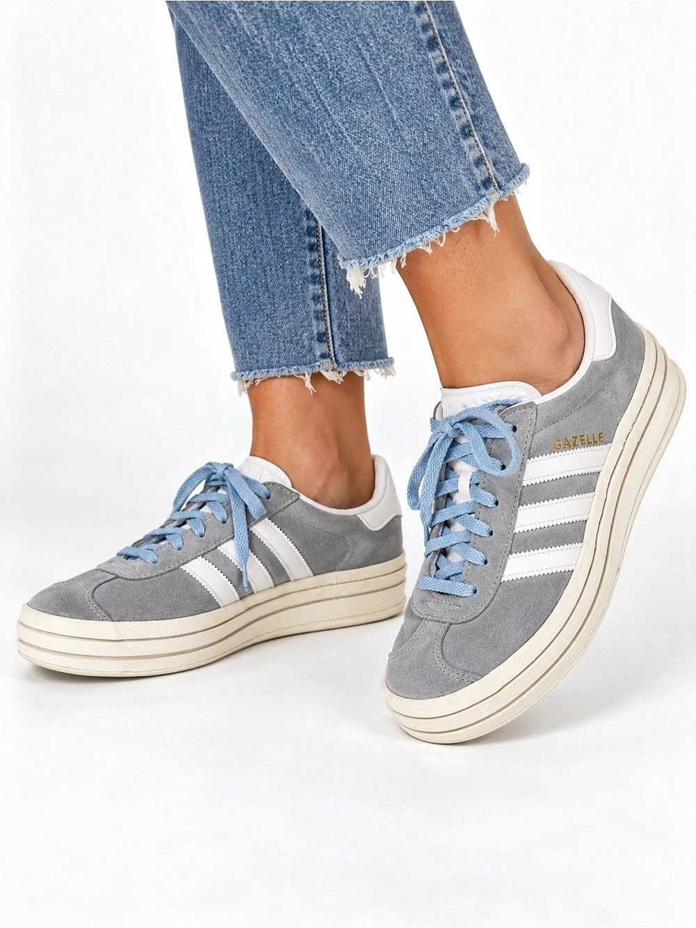 Adidas Gazelle Bold Clear Sky Blue Platform Sneakers Size 8.5